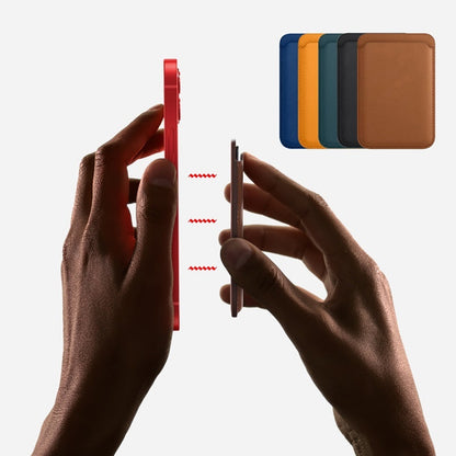 Magnetische leren kaarthouder met standaard voor iPhone MagSafe - slank & luxe