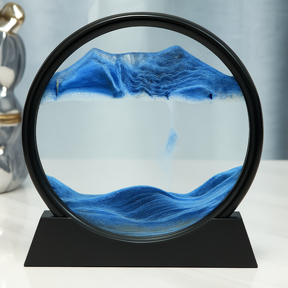 3D Bewegend Zandkunst Schilderij Rond Glas Zandlandschap Uurglas Decoratie