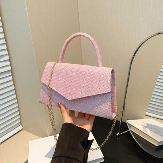 AMALIA | Dames handtas kleine vierkante tas met diamant-look – luxe