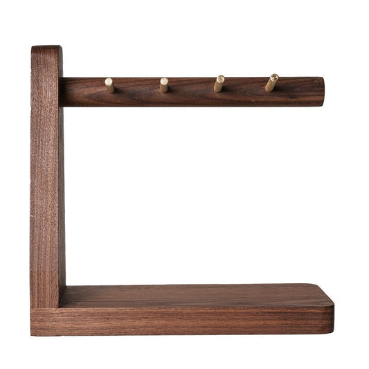 Sleutelhouder van Hout met Messing Haken – Modern en Minimalistisch Ontwerp