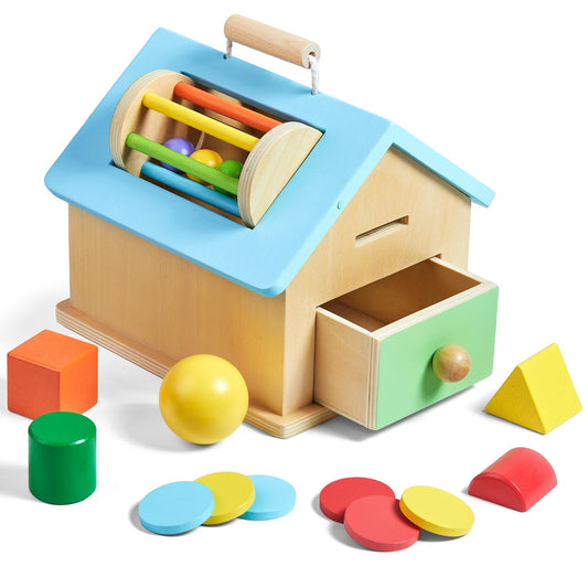 Montessori houten educatief huisje - sensorisch speelgoed voor kinderen - kleurrijk