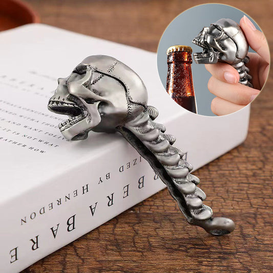 Stoere Schedel Flesopener - Antiek Design - Roestvrij Staal - Uniek Keukengadget
