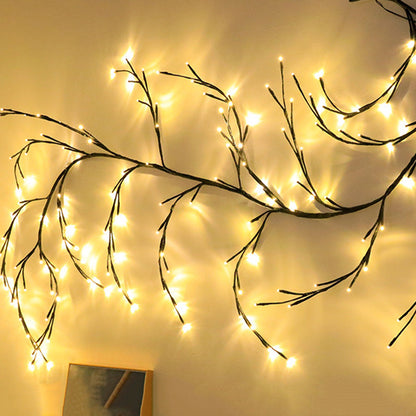 Flexibele LED Wilgentakken Slinger Verlichting – Warm Wit – Set van 2 – 144 Lampjes