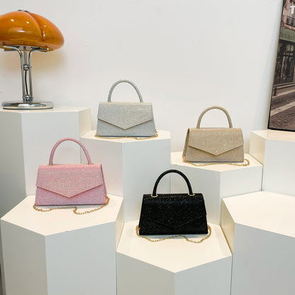 AMALIA | Dames handtas kleine vierkante tas met diamant-look – luxe