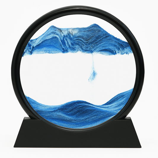 3D Bewegend Zandkunst Schilderij Rond Glas Zandlandschap Uurglas Decoratie