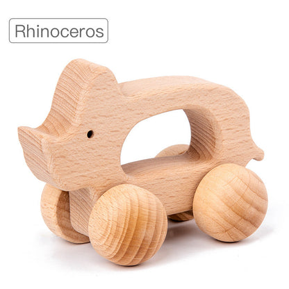 Houten Dieren Speelgoed - Educatief Grijpspeelgoed voor Peuters - Naturel Hout