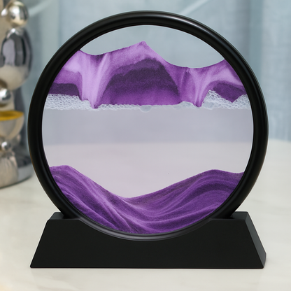 3D Bewegend Zandkunst Schilderij Rond Glas Zandlandschap Uurglas Decoratie