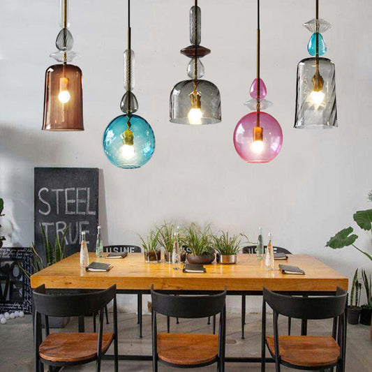 Glazen hanglamp bar - kleurrijk design - LED - verstelbare hoogte - modern