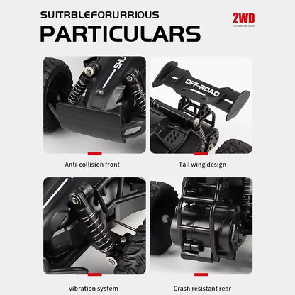 1:16 2.4Gh Model RC Car with LED Lights 2WD Off-Road Remote Control Climbing Vehicle Outdoor Cars Toys for Boys Girls Gifts