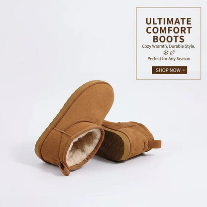 CozyStep winter dames boots - warme gevoerde enkellaarsjes suede look