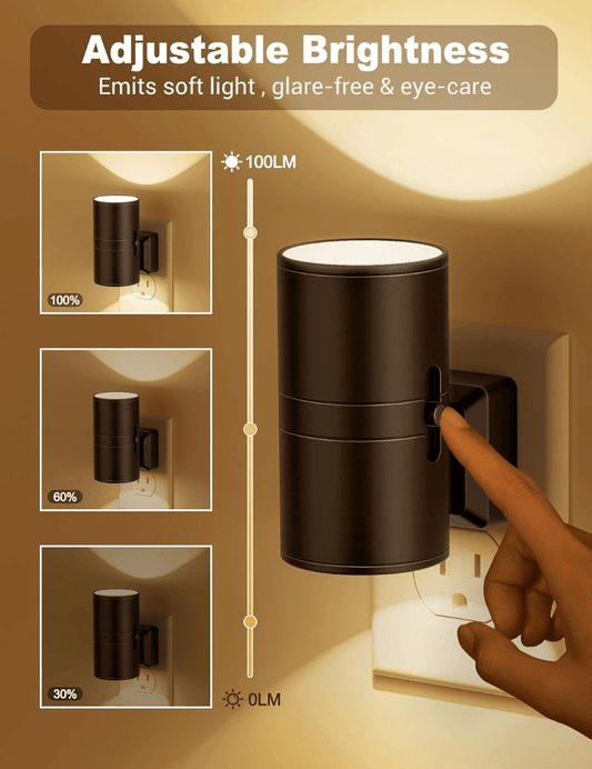 Dimbaar LED Nachtlampje – Set van 2 – Instelbare Helderheid, Compact, Plug-In