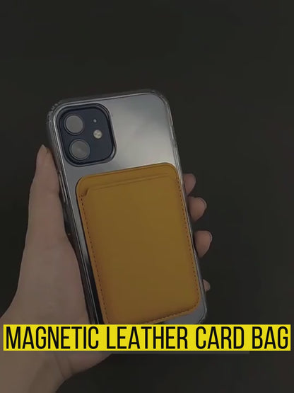 Magnetische leren kaarthouder met standaard voor iPhone MagSafe - slank & luxe