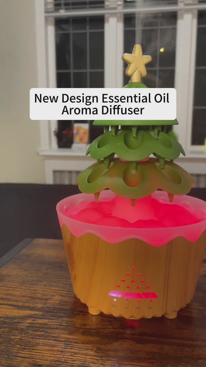 Aroma Diffuser Kerstboom Met Afstandsbediening – Stil, Kleurrijk Licht