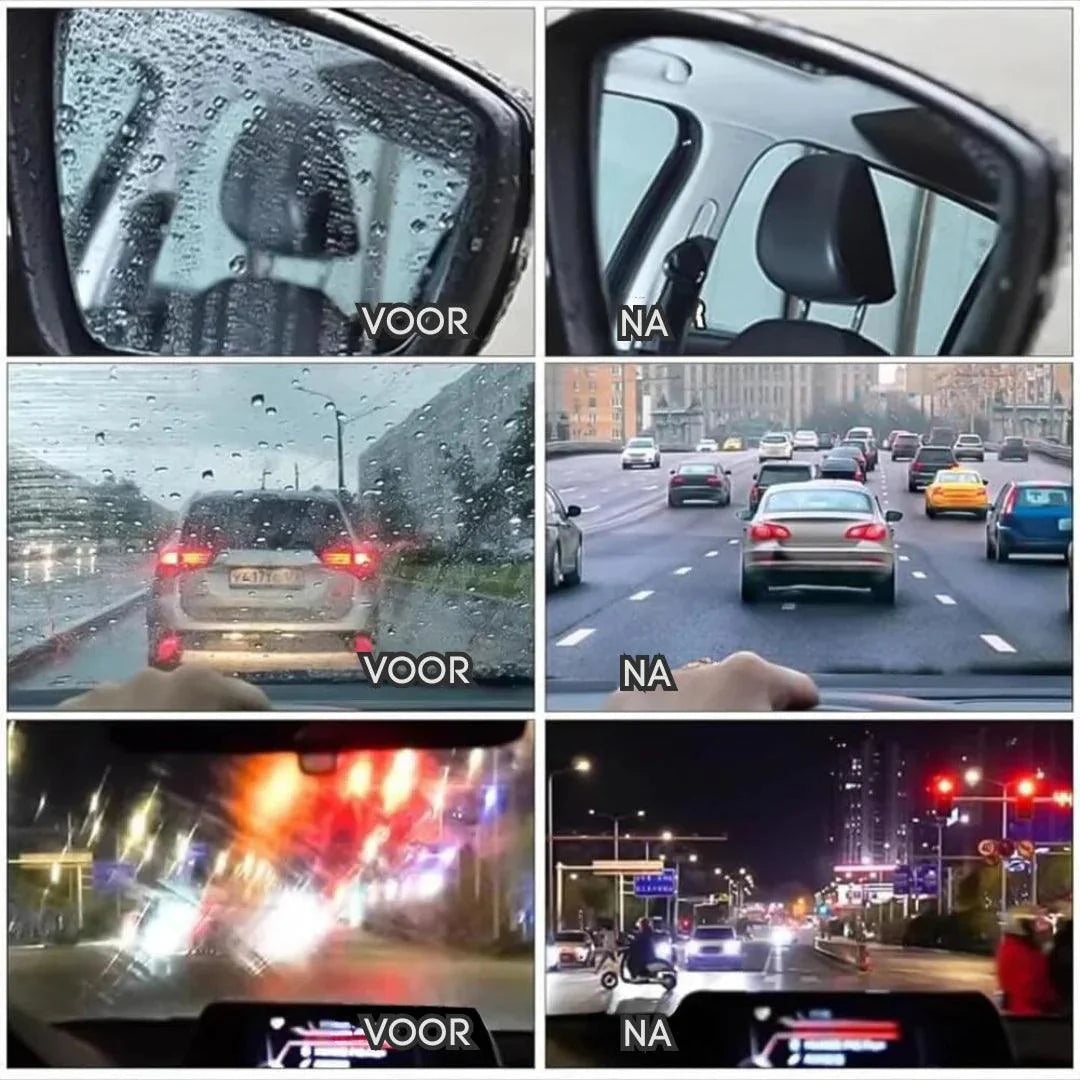 ClearGuard RainShield – Ultieme bescherming & helder zicht voor autoruiten (Rood/Zwart)