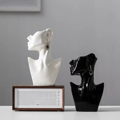 Moderne Abstracte Vaas Hoofd van Keramiek - Design Bloempot